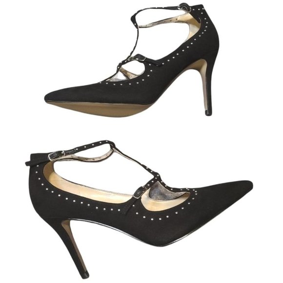 Brand New Women's Marc Fisher Black T-Strap Pumps - Picture 2 of 12